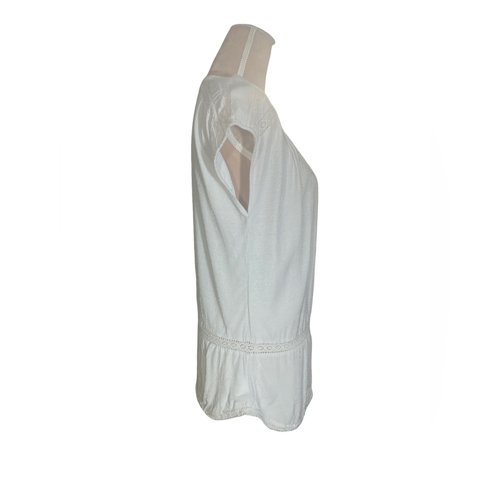 Comptoir Des Cotonniers Light Grey Snap Front Blouse Size Small - Picture 3 of 9